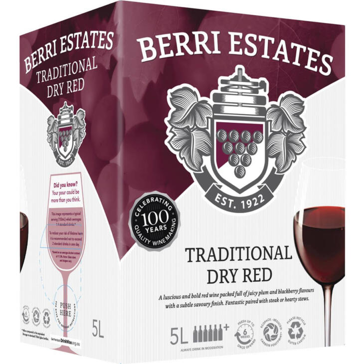 BERRI ESTATES TRAD DRY RED 5L