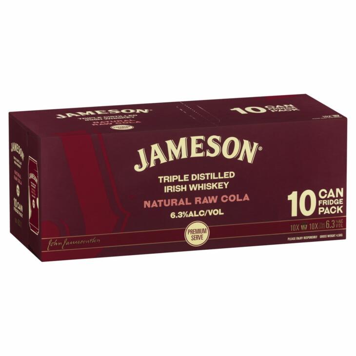 Jameson natural raw cola 6.3% 10pk can