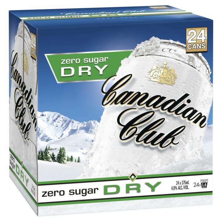 Canad Club & Dry Zero Cube Can 24* 375Ml