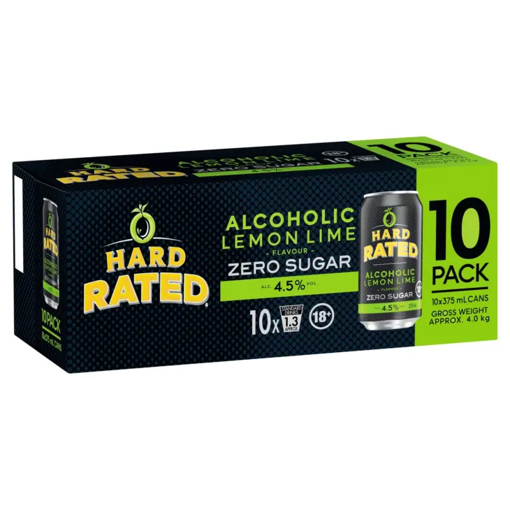 Hard rated Z/S lemon lime 10pk 375ml