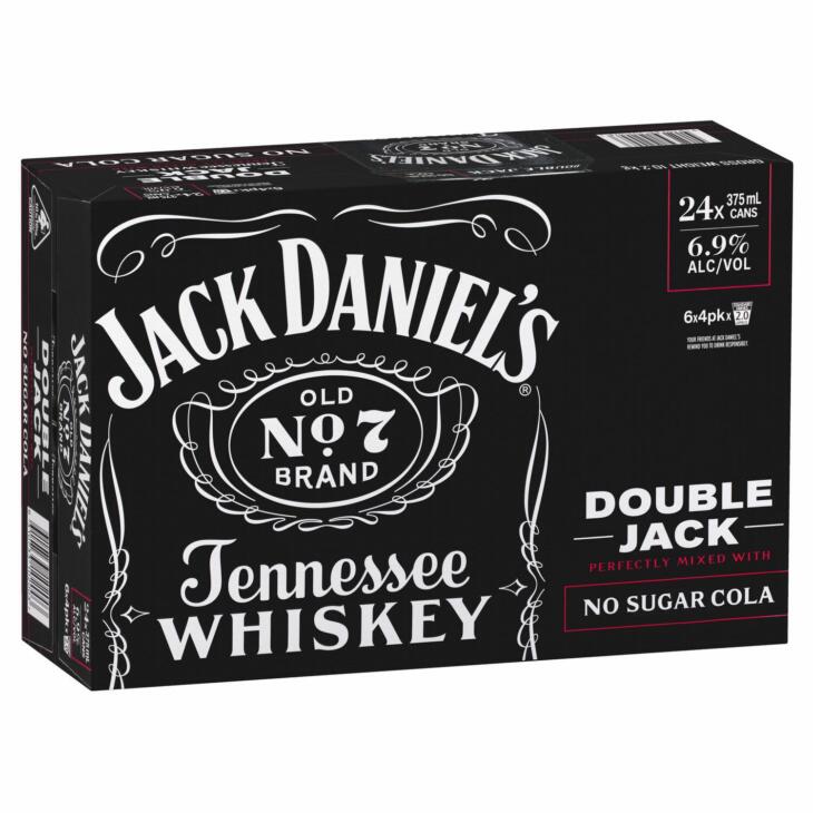 J/Daniels Double Jack N/Sugar 6.9% 4*375