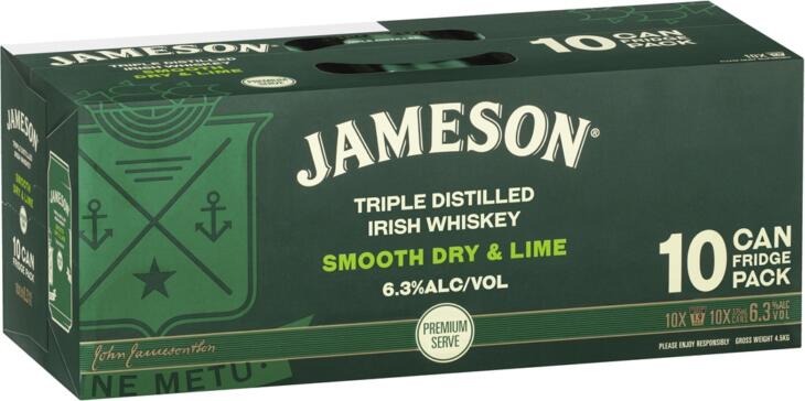 Jameson Dry And Lime 10*375Ml